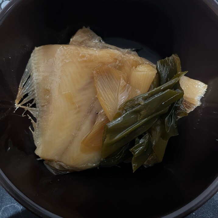 ネギの青い所消費!カレイの煮付け